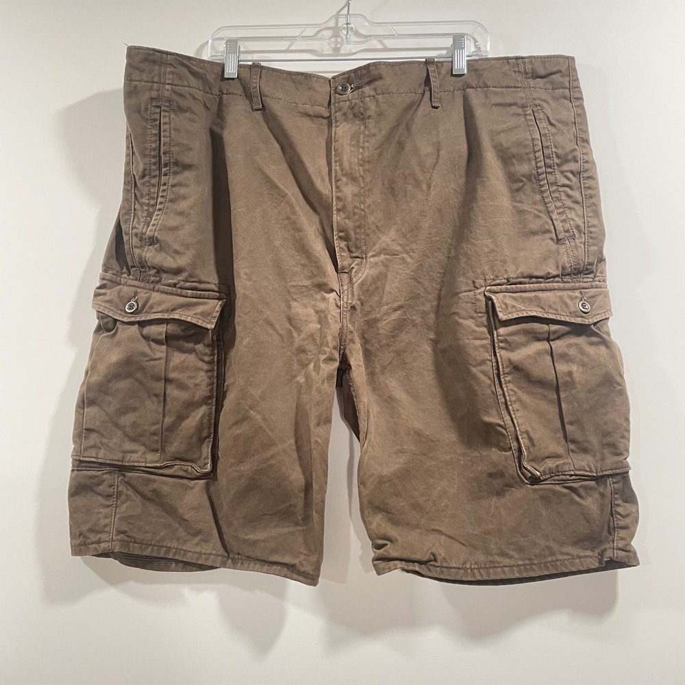 Levis Mens Cargo Shorts Brown Cotton Multi Pocket Casual Size 44 Baggy Skater